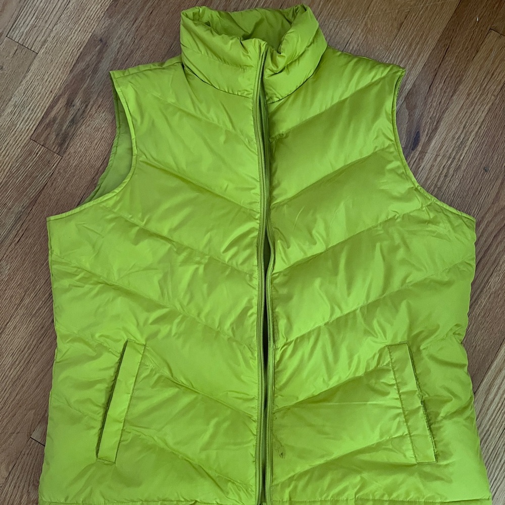 Lands' End Lime Green Puffer Vest